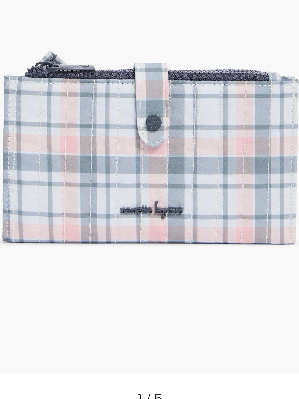Nanette Lepore Maisie Pastel Plaid Wallet in Blue/Gray & Pink -NWT
